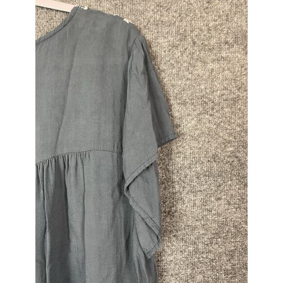 Savanna Jane Top Women's 2X Blue White Embroidered Floral - Picture 9 of 12